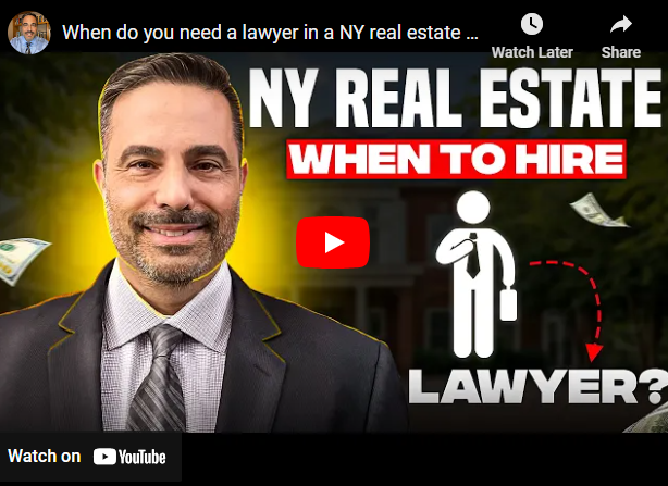 When do you need a lawyer in a NY real estate sale?https://youtu.be/raB8OtACdjs